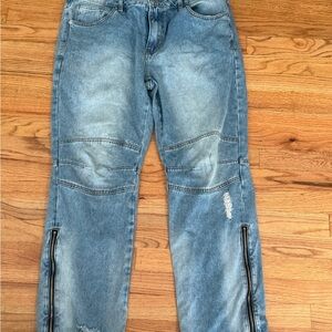 Men's Blue Jeans‎ with Zipper Accents hot topic